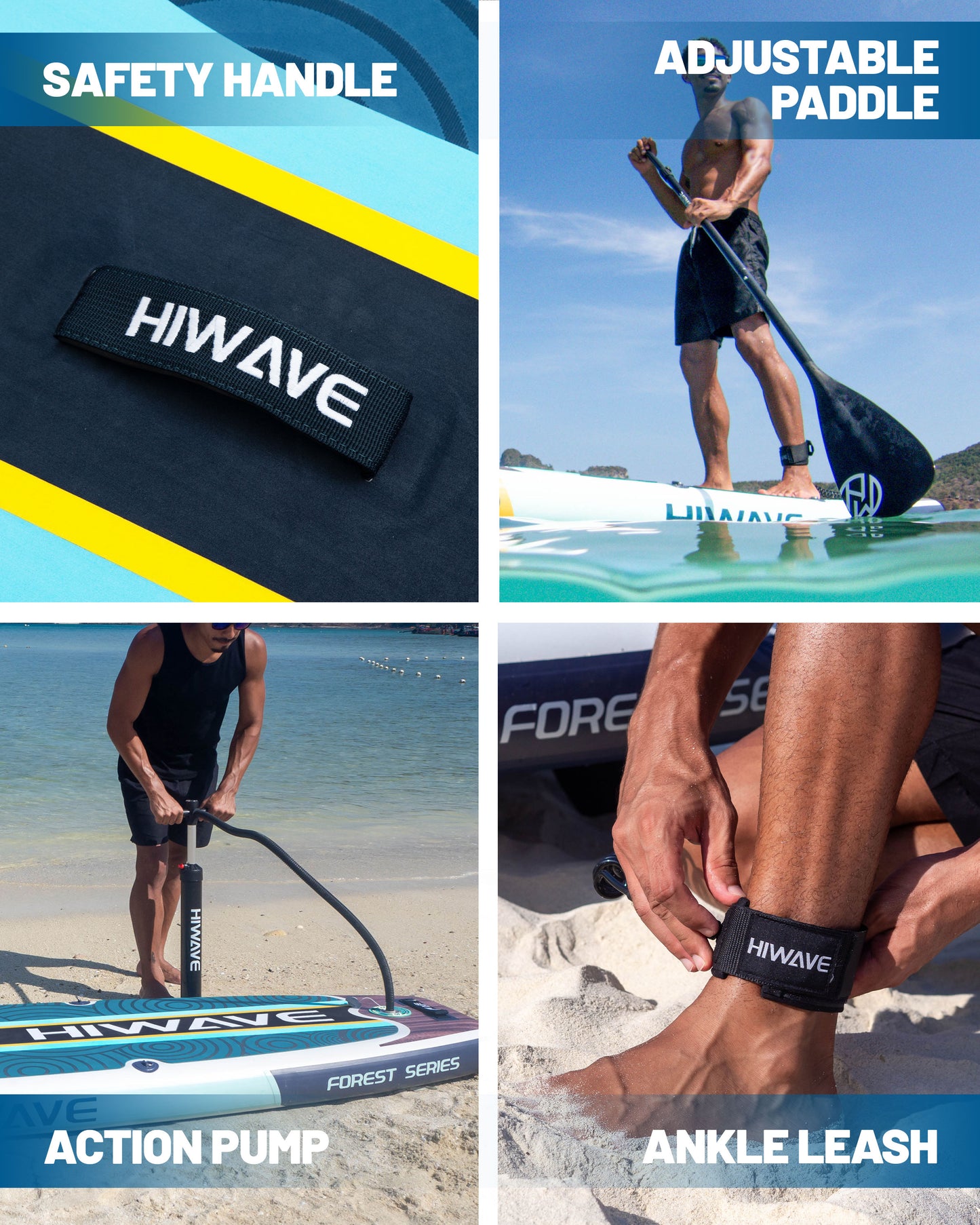 ➤ HIWAVE DEEP WOOD 11" × 34" × 6" felfújható SUP deszka