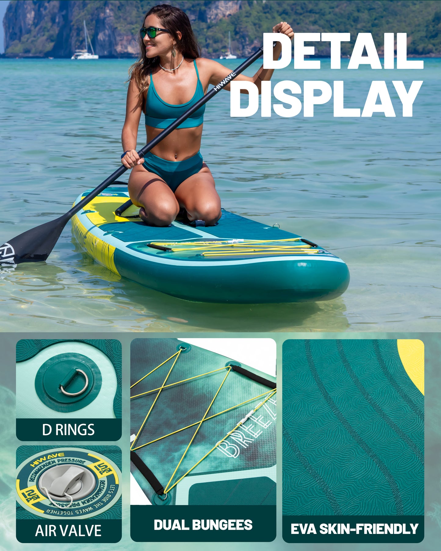 ➤ HIWAVE BREEZE GREEN felfújható SUP deszka