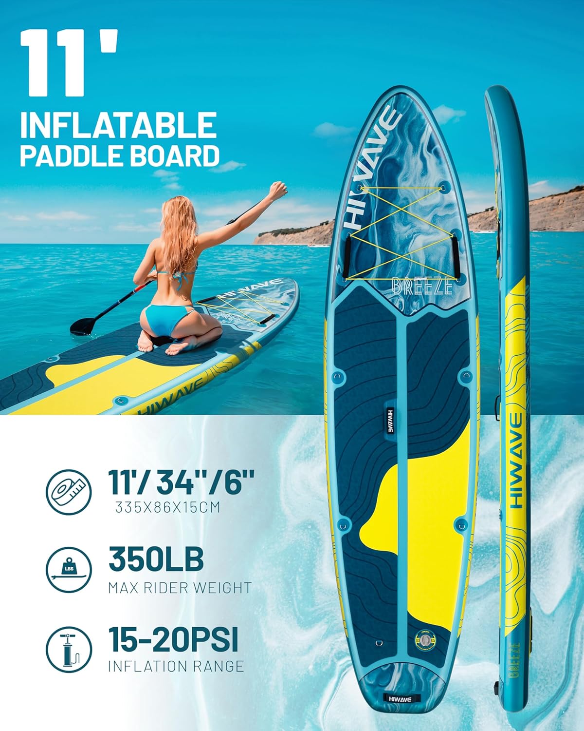 ➤ HIWAVE BREEZE BLUE felfújható SUP deszka