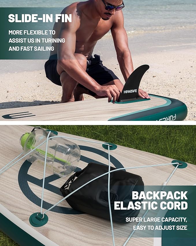 ➤ HIWAVE LIGHT WOOD 11" × 34" × 6" felfújható SUP deszka
